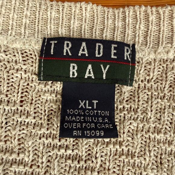 Vtg 90s Beige Textured Button-Up Cardigan Men’s XLT Grandpa Neutral Minimalist - Picture 3 of 6